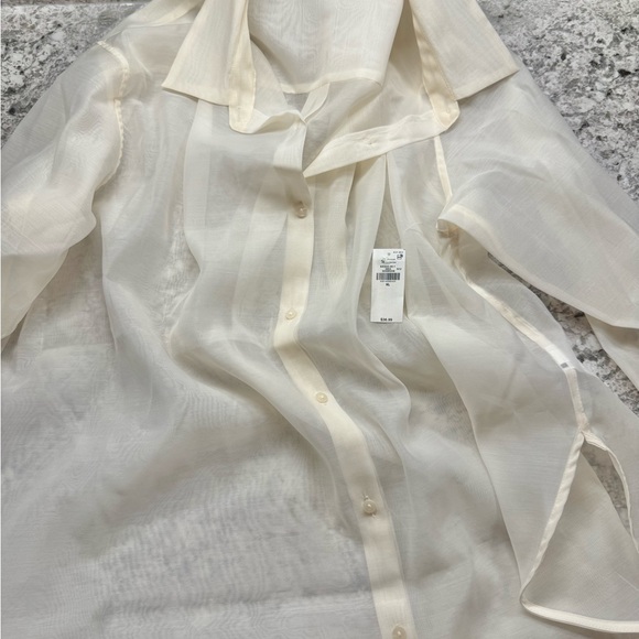 Sheer Cream Old Navy Blouse - Picture 2 of 5